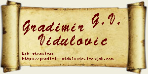 Gradimir Vidulović vizit kartica